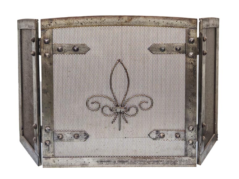 Pare étincelle moderne décoré d'une fleur de lys-0