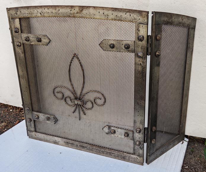 Pare étincelle moderne décoré d'une fleur de lys-4