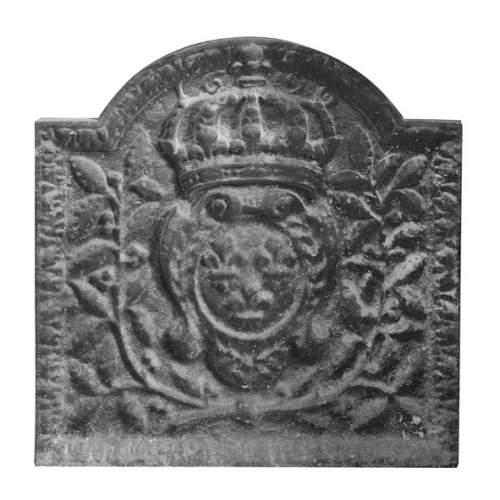 Plaque de cheminée aux Armes de France en fonte moderne
