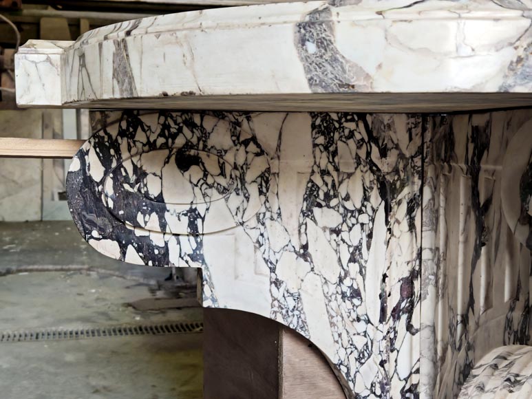 Grande console de style Napoléon III en marbre Brèche violette à pattes de lion Grande console de style Napoléon III en marbre Brèche violette à pattes de lion-4