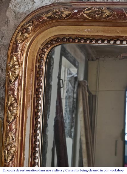 Trumeau doré de style Louis XVI à décor de frise Trumeau doré de style Louis XVI à décor de frise-2