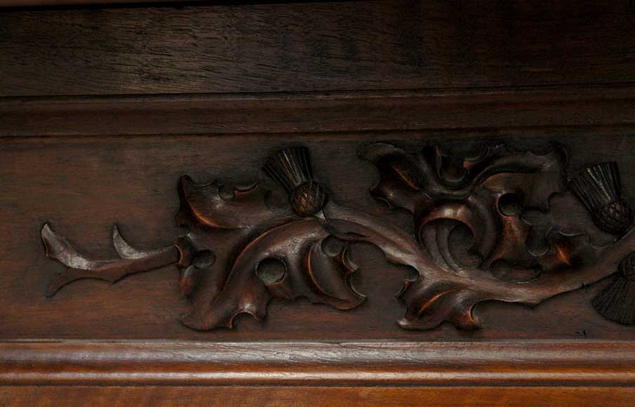 Ancienne cheminée à hotte en noyer du XIXe-6