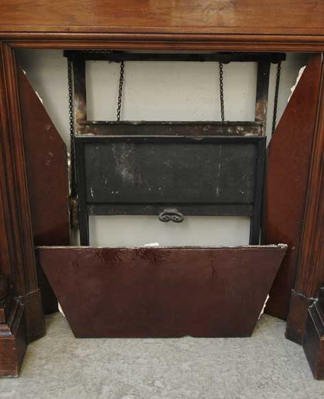 Ancienne cheminée à hotte en noyer du XIXe-11