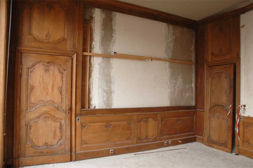 Pièce de boiserie en chêne du début du XXè siècle de style Louis XV-0