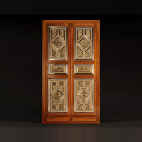 BERGUE Adolphe, Exceptionnelle paire de portes néo-Renaissance
