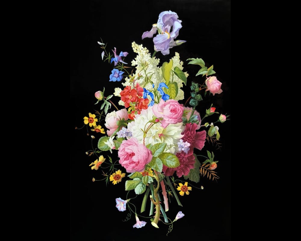 Julien-Nicolas RIVART (1802-1867) et Pierre-Joseph GUEROU - Paire de meubles d’appui à décor de bouquet en marqueterie de porcelaine-3