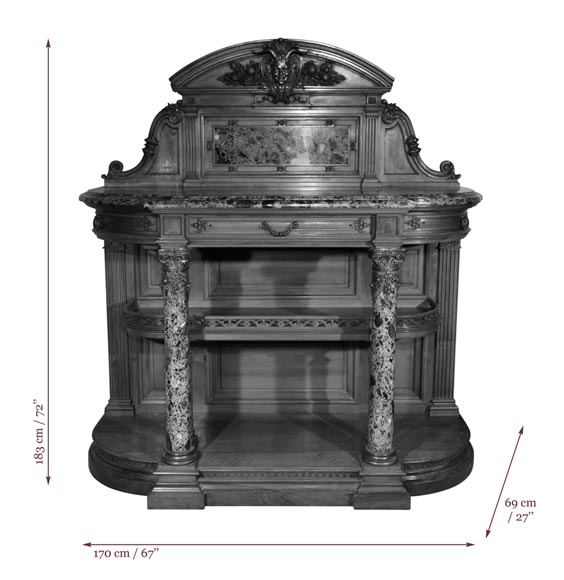 Eugène Frager, Maison Meynard (ébéniste), Ferdinand Barbedienne (bronzier), Louis-Constant Sevin (ornemaniste) - Exceptionnel ensemble de salle à manger en noyer-22