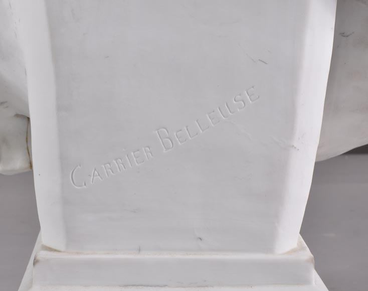 Albert-Ernest Carrier de Belleuse dit « CARRIER-BELLEUSE » (1824 - 1887) (d'après), Buste de jeune fille en biscuit-6