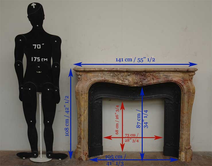 Louis XV style fireplace in Sarrancolin_fr