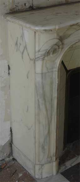 Antique Louis XV style fireplace in a Grey Panazeau marble_fr