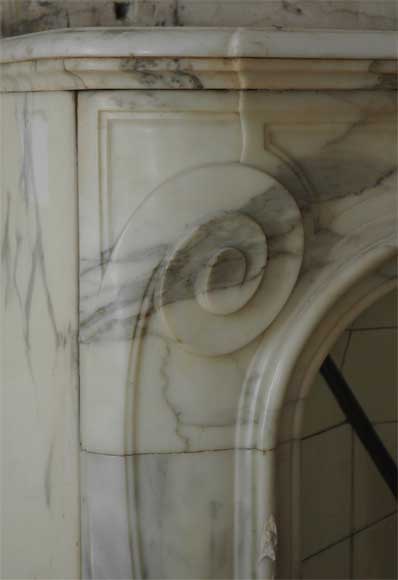 Antique Louis XV style fireplace in a Grey Panazeau marble_fr
