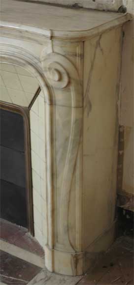 Antique Louis XV style fireplace in a Grey Panazeau marble_fr