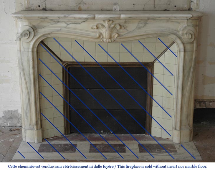 Antique Louis XV style fireplace in a Grey Panazeau marble_fr