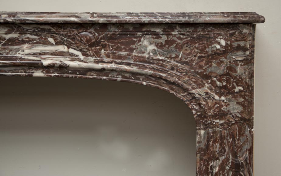 Cheminée ancienne d'époque Régence en marbre de Rance du XVIIIè siècle-6