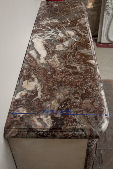 Cheminée ancienne d'époque Régence en marbre de Rance du XVIIIè siècle-8