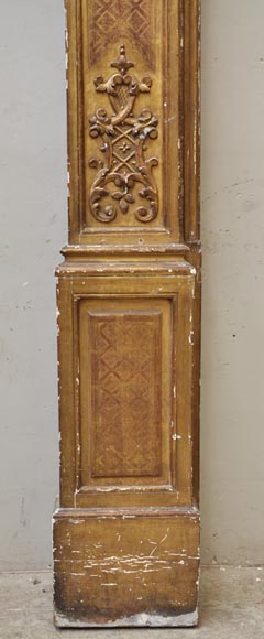 Paire de pilastres en chêne doré du XVIIIè siècle-10