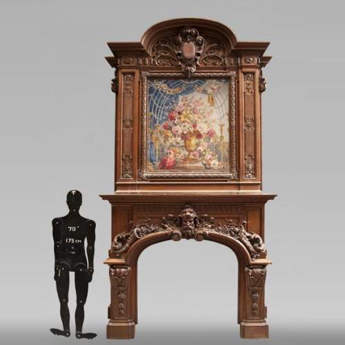 Exceptionnelle cheminée en chêne d'après le modèle de la cheminée du Salon d'Hercule du Palais de Versailles