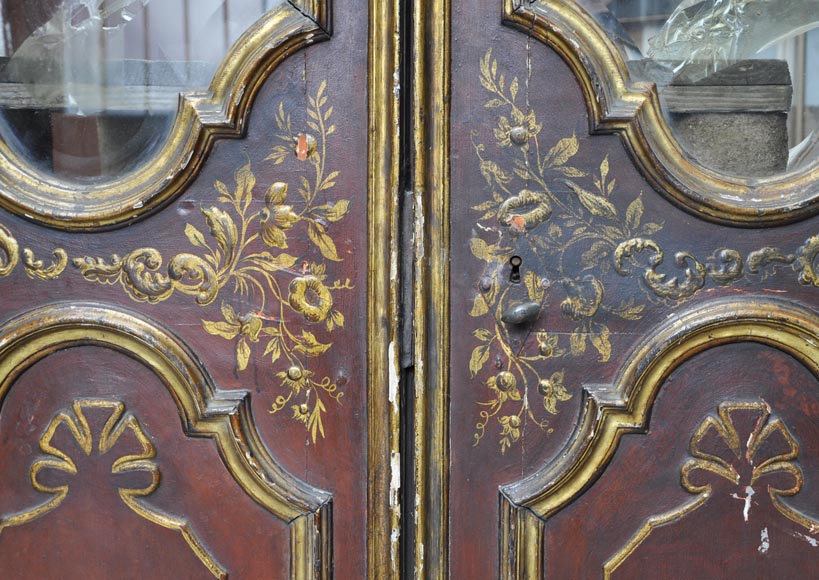 Belle double porte ancienne à décor de chinoiseries-3
