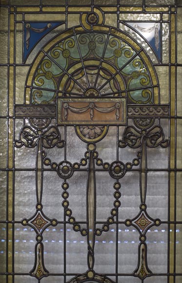 Exceptionnelle pièce de boiserie complète de style Regency en marqueterie d'acajou avec sa cheminée, France XIXè siècle-23