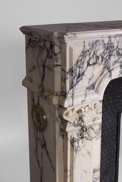 Cheminée ancienne de style Régence, en marbre Panazeau-4