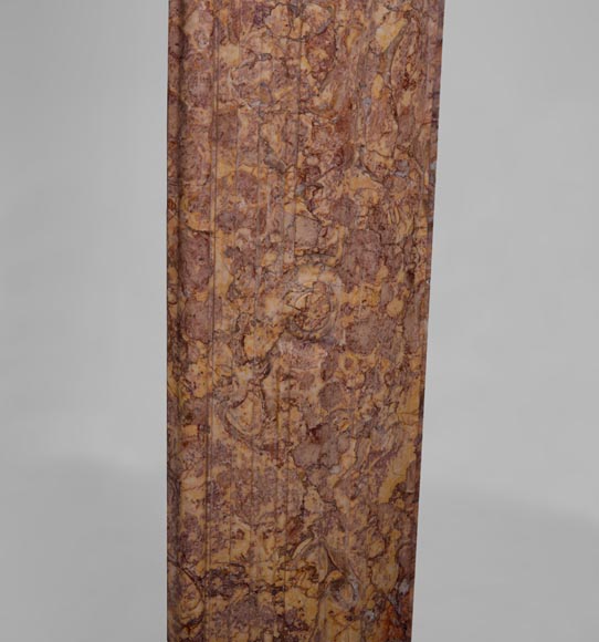Cheminée ancienne d'époque Régence en marbre Brocatelle rose, XVIIIè siècle -8