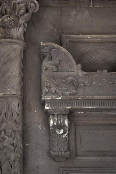 Importante porte cochère en chêne sculpté de style Napoléon III-7