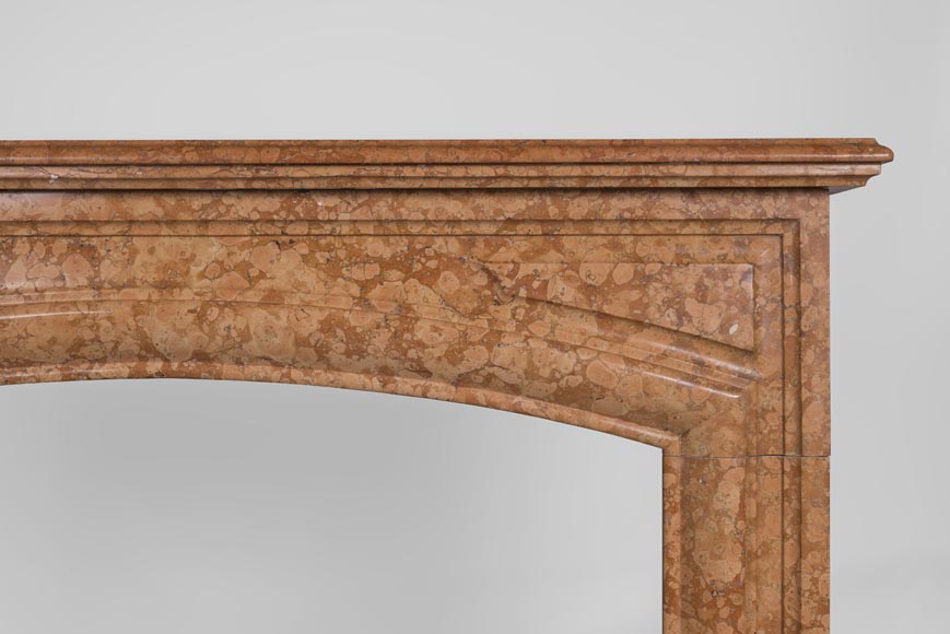 Cheminée ancienne de style Louis XIV à boudin en marbre rouge de Vérone-6