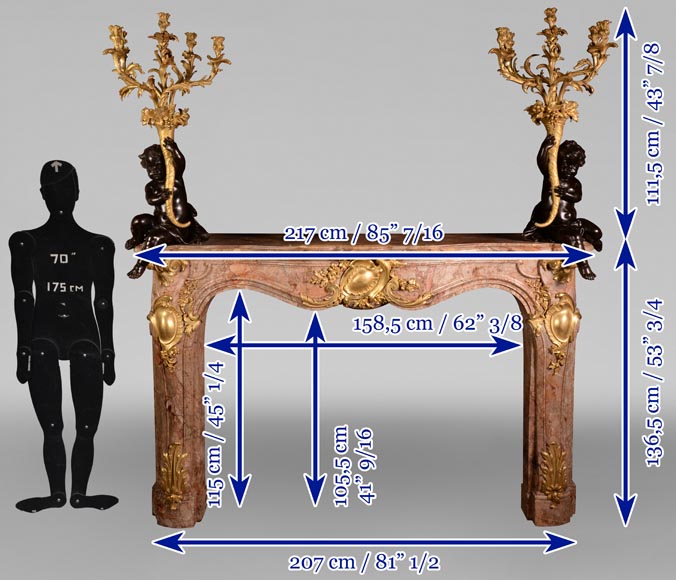 Exceptionnelle cheminée réalisée par Alfred Emmanuel Beurdeley pour Cornelius II Vanderbilt, 1893-24