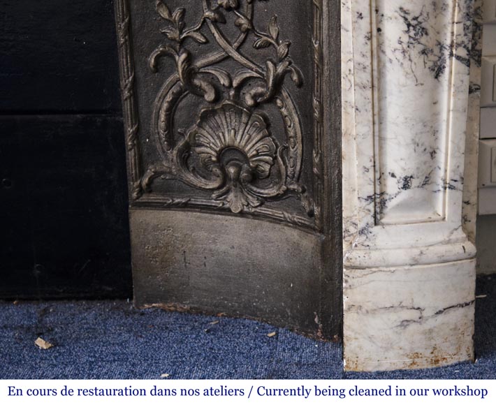 Cheminée ancienne de style Louis XV en marbre Brèche de Serravezza-10