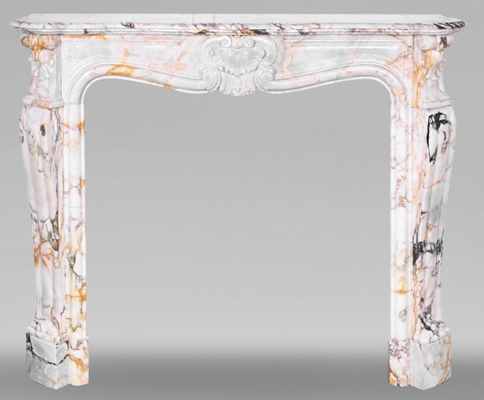 Cheminée de style Louis XV en marbre breccia Nuvolata-0