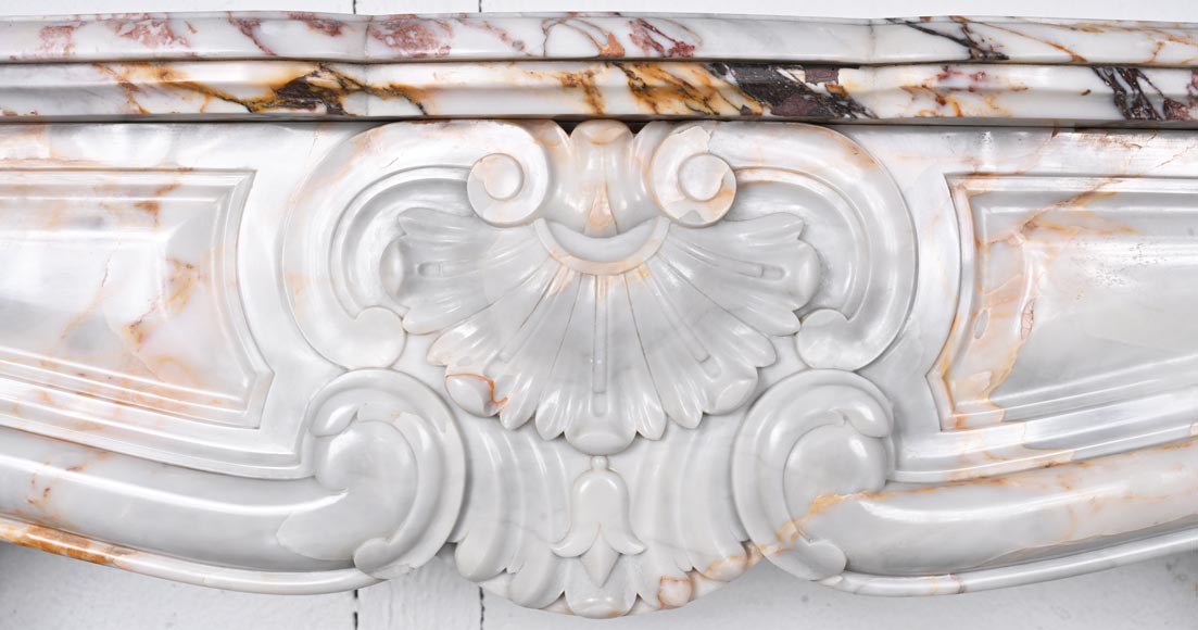 Cheminée de style Louis XV en marbre breccia Nuvolata-1