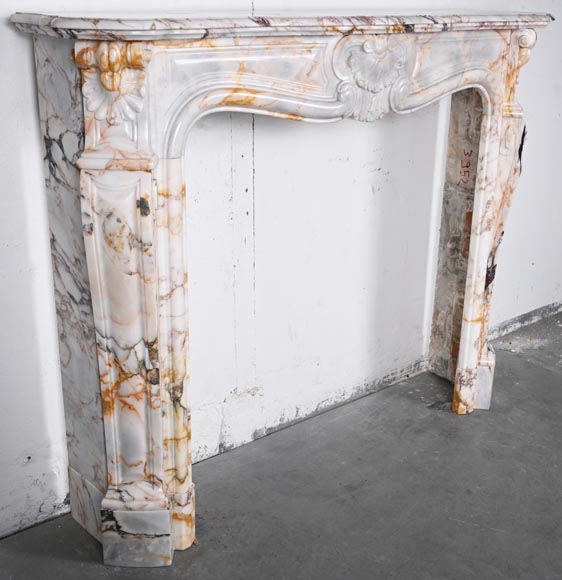 Cheminée de style Louis XV en marbre breccia Nuvolata-3