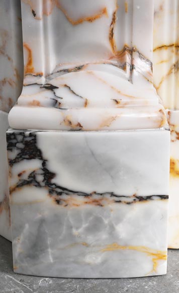 Cheminée de style Louis XV en marbre breccia Nuvolata-6