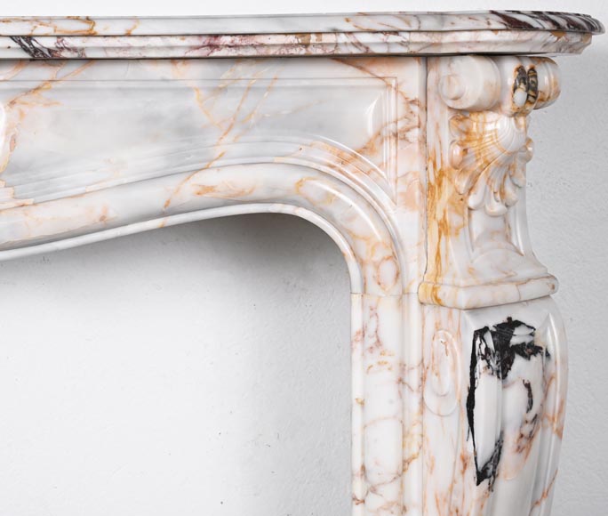 Cheminée de style Louis XV en marbre breccia Nuvolata-8