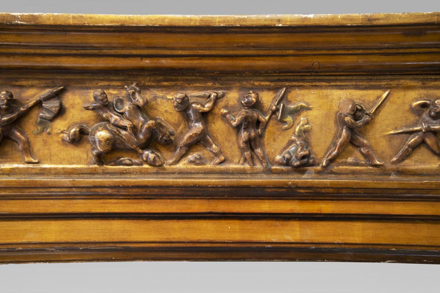 Cheminée italienne du XVIIIe siècle en bois sculpté -1