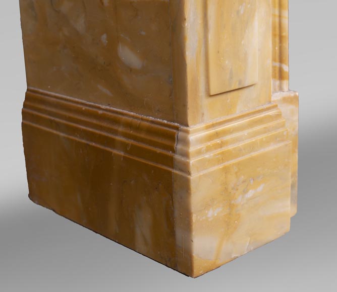 Cheminée ancienne de style Napoléon III en marbre Jaune de Sienne-4