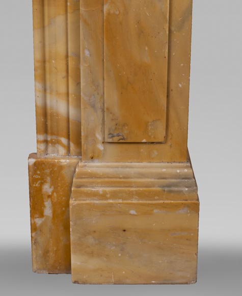 Cheminée ancienne de style Napoléon III en marbre Jaune de Sienne-7