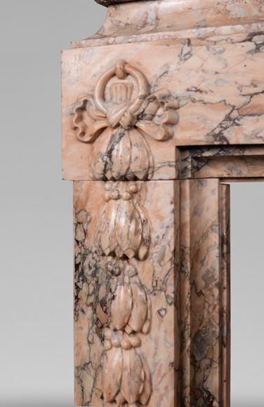 Cheminée ancienne Napoléon III en marbre Skyros-4