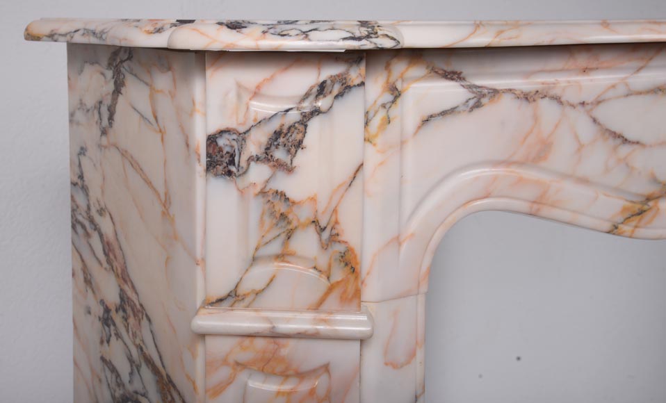 Cheminée de style Louis XIV modèle Pompadour en marbre Skyros-3
