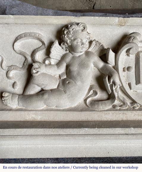 Cheminée en pierre sculptée de style Néo-Renaissance, XIXe siècle-3