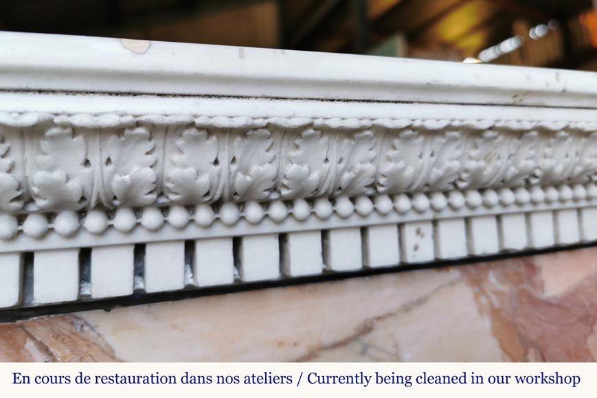 Très belle cheminée d'époque Louis XVI à colonnes détachées-1