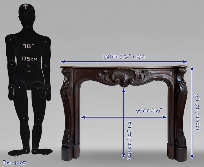 Cheminée en bois de style Louis XV, à la belle coquille-10