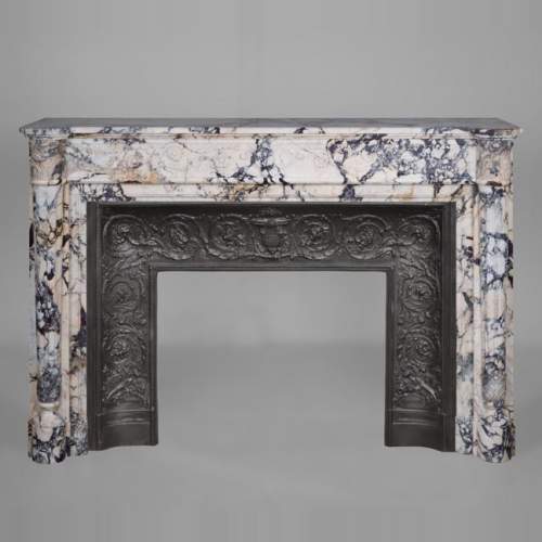 Belle cheminée de style Louis XVI à demie colonne en marbre Panazeau