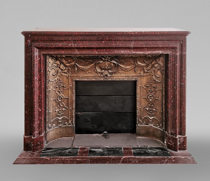 Cheminée Ancienne En Marbre Style Louis XIV Foyer Et Encadrement France