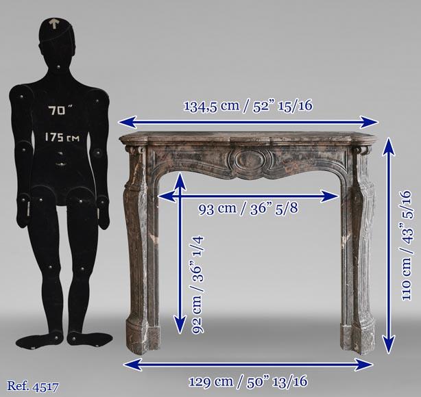 Belle cheminée Pompadour fait en marbre Bois Jourdan-9