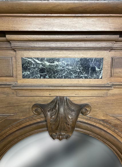 Cheminée Napoléon III en noyer avec trumeau-2