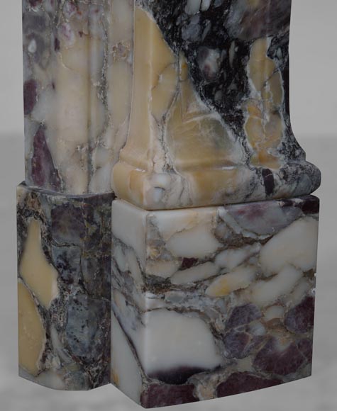 Cheminée de style Louis XV en marbre Brèche Violette-8