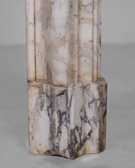Petite cheminée d'époque Louis XV en marbre Brèche Violette-8
