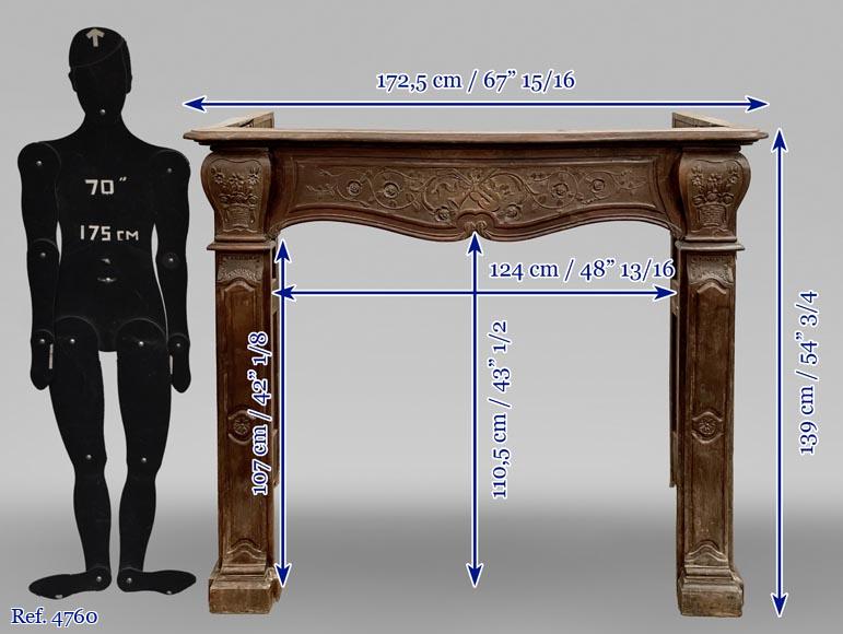 Cheminée en chêne d'époque Louis XV-13