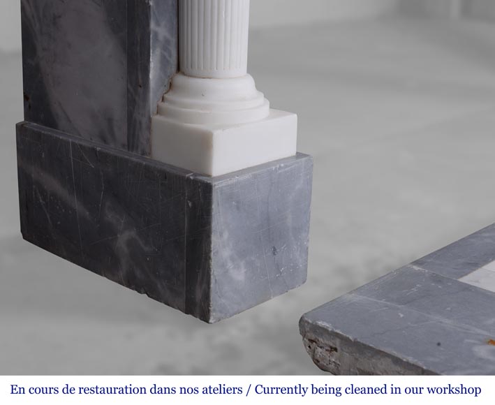 Cheminée de style restauration à colonnes détachées-5